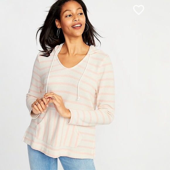 OLD‎ NAVY Striped Cali-Fleece Pullover Hoodie, Medium - Picture 1 of 8